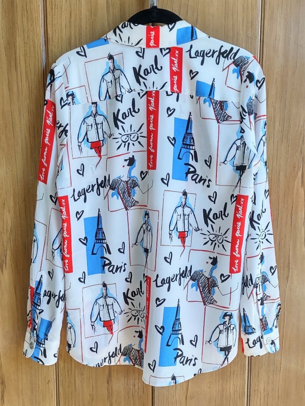 Karl Lagerfeld Paris Blouse Size XS-Small Long Sleeve Iconic Whimsy Chic - Picture 5 of 9
